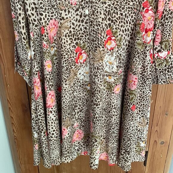 Nanette Lepore leopard floral print long sleeve flared dress - Picture 10 of 12